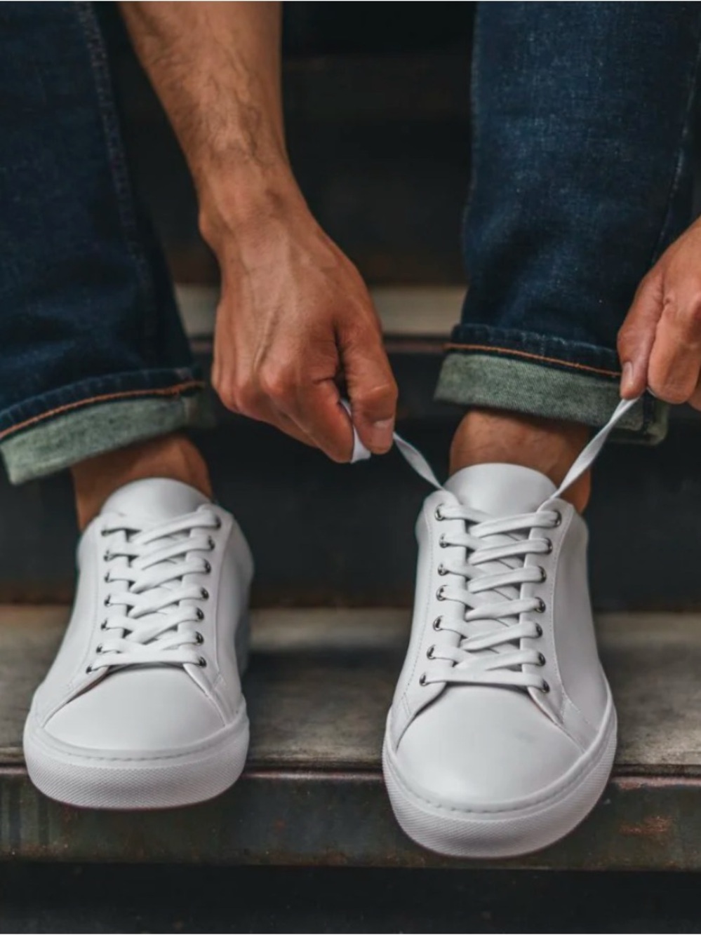 THURSDAY Boot Co Men's Everyday white leather sneakers 10 HAND MADE IN PORTUGAL - Picture 2 of 11